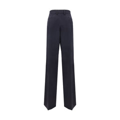 Blue Wool Casual Pants