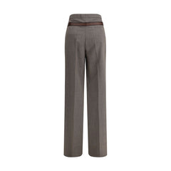 Gray Wool Casual Pants