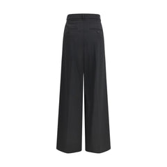Black Polyester Casual Pants