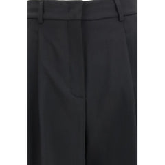 Black Polyester Casual Pants