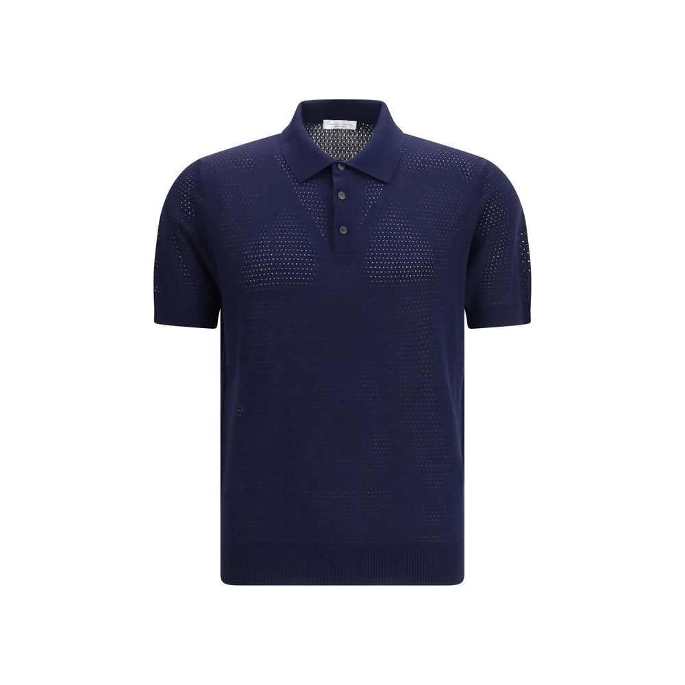 Blue Cotton Polo Shirt