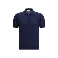Blue Cotton Polo Shirt