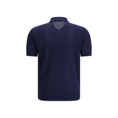 Blue Cotton Polo Shirt
