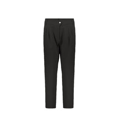 Black Elastane Casual Pants