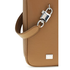 حقيبة يد من جلد العجل البني Bos Taurus