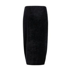 Black Viscose Long Skirt