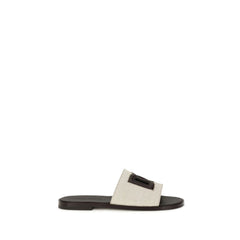 Beige Calf Leather Bos Taurus Sandals