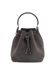 Dark Grey Bon Bon Suede Bucket