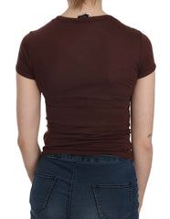 Brown Hearts Short Sleeve Casual T-Shirt Top