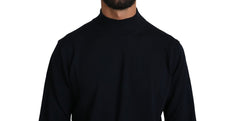 Dark Blue Crewneck Pullover 100% Wool Sweater
