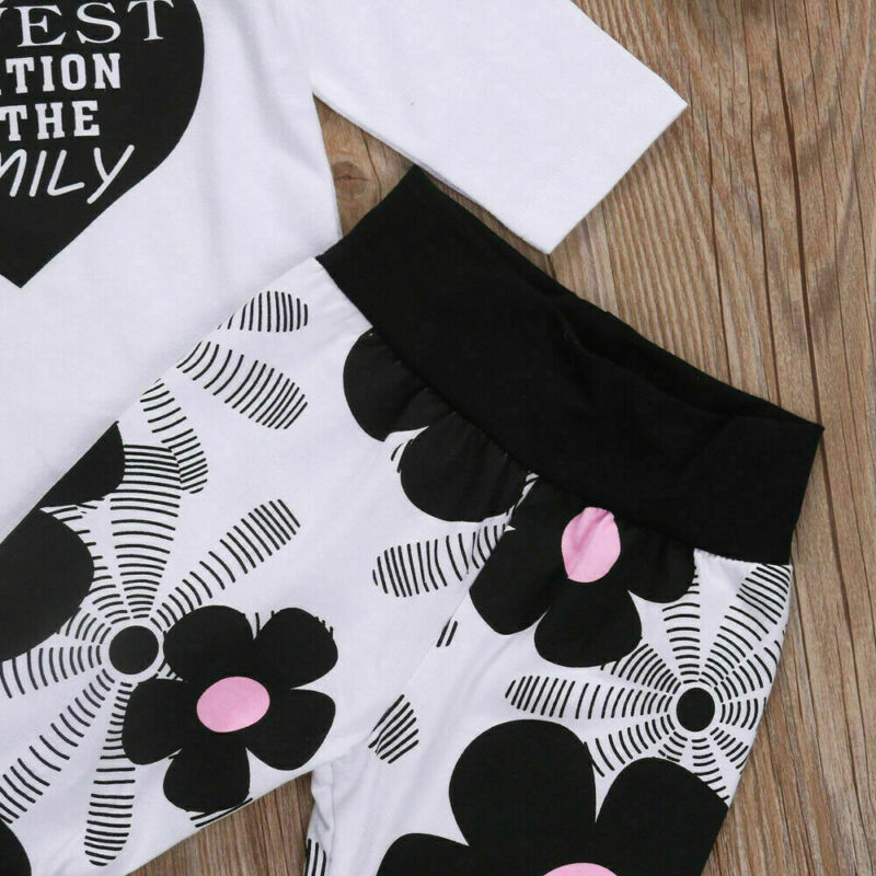 Children's cotton long-sleeved heart-shaped printing three-piece suit