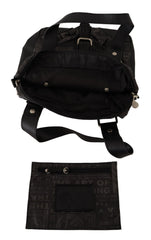 Chic Black and Gray Fabric Shoulder Handbag