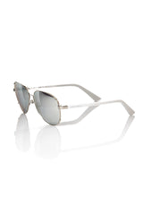 Silver Metallic Fiber Men Sunglass