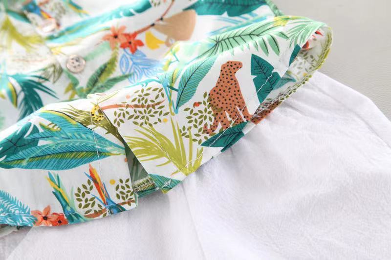 Short Sleeve Shorts Suit Beach Cartoon Full Print