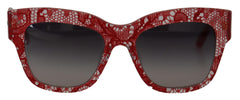 Red Lace Acetate Rectangle Shades DG4231F Sunglasses