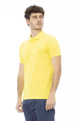 Yellow Cotton Men Polo Shirt