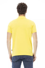 Yellow Cotton Men Polo Shirt