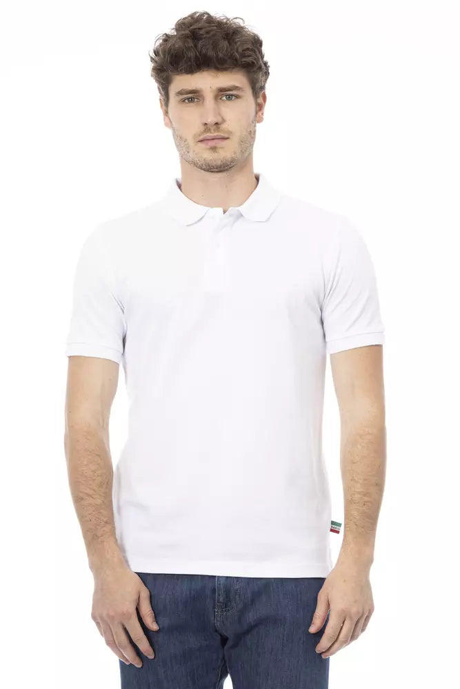 White Cotton Men Polo Shirt