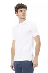 White Cotton Men Polo Shirt