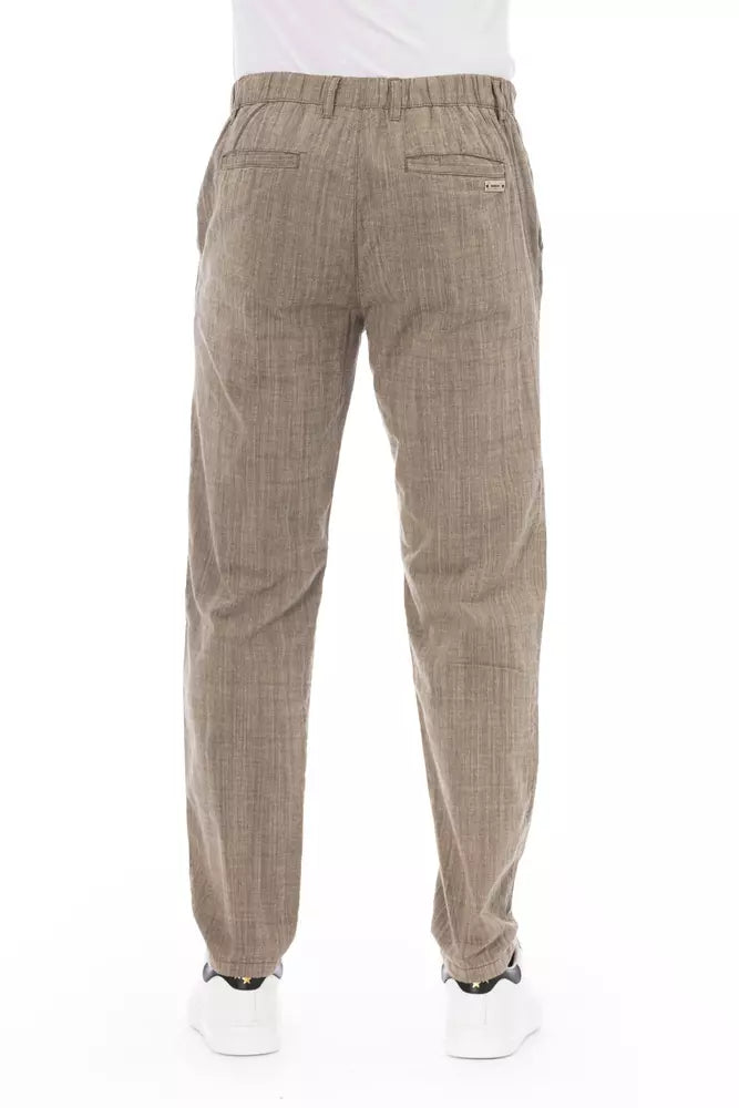 Beige Cotton Men Chino Pant