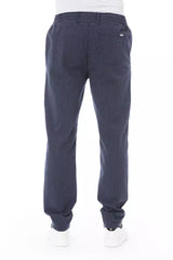 Blue Cotton Men Chino