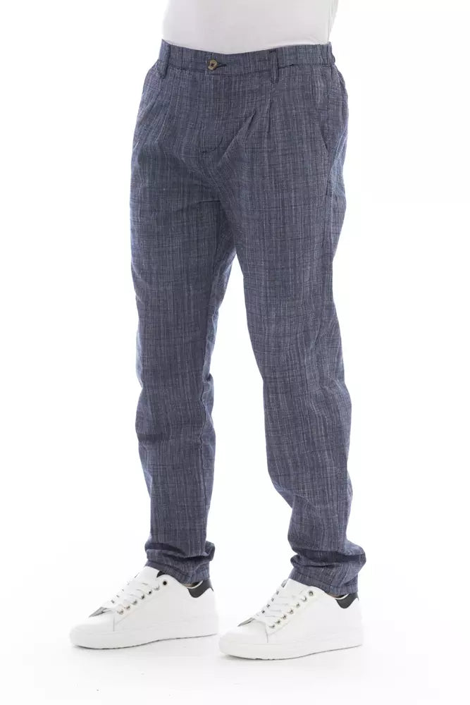 Blue Cotton Men Chino Pant