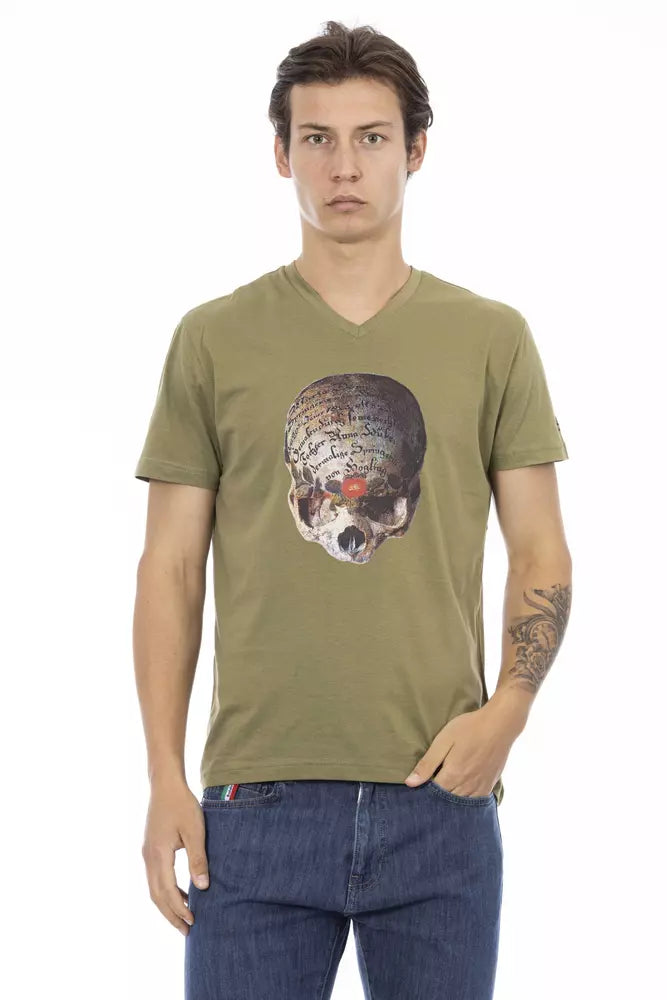 Green Cotton Mens T-Shirt