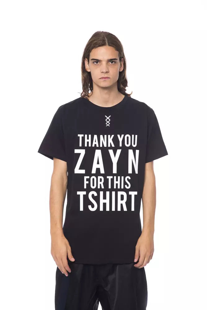 تي شيرت قطن أسود للرجال