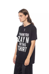 تي شيرت قطن أسود للرجال