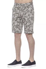Green Cotton Men Bermuda Short
