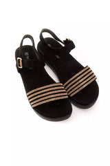 Gold Textile Women Sandal