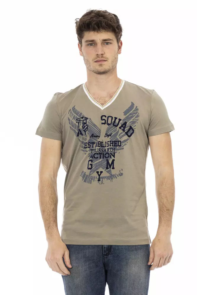 Green Cotton Men's T-Shirt