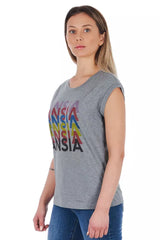 Gray Cotton Women's T-Shirt