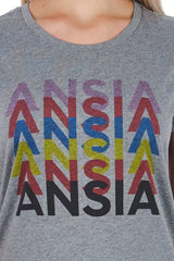 Gray Cotton Women's T-Shirt