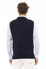 Blue Viscose Men Jacket
