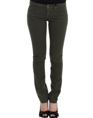 Green slim leg jeans