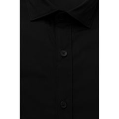 Black Cotton Men Shirt