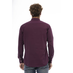 Burgundy Cotton Men Shirt