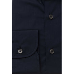Blue Cotton Men Slim Shirt
