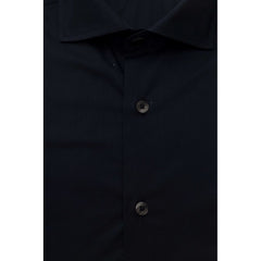 Blue Cotton Men Slim Shirt