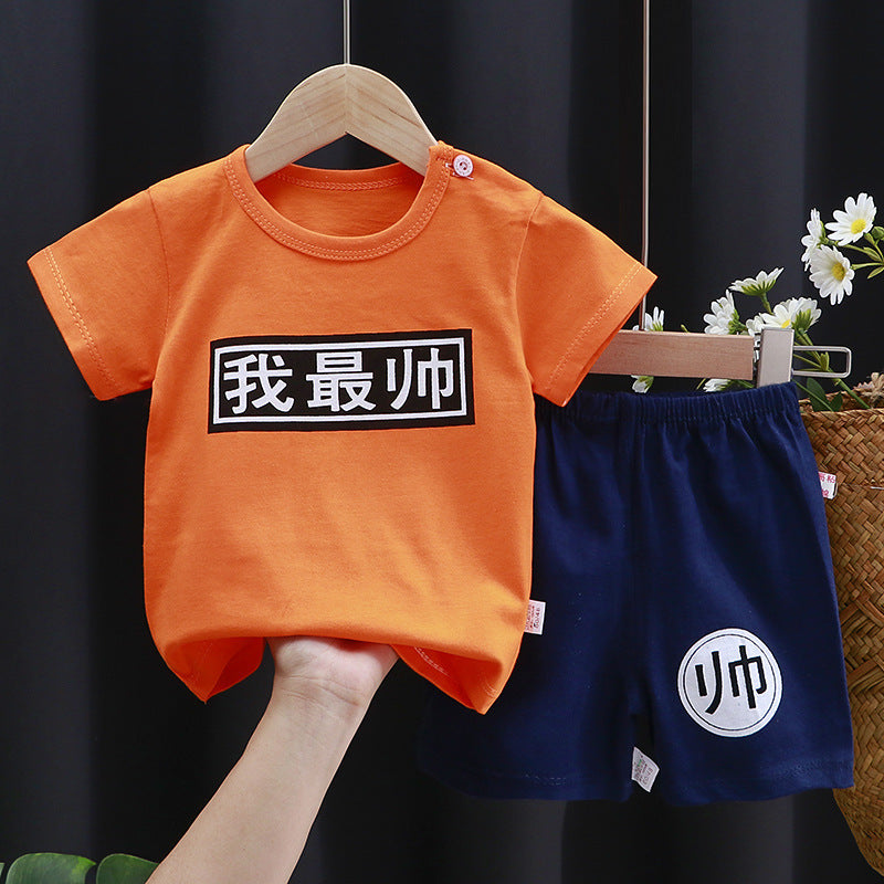 Children's Short-sleeved Suit Pure Cotton