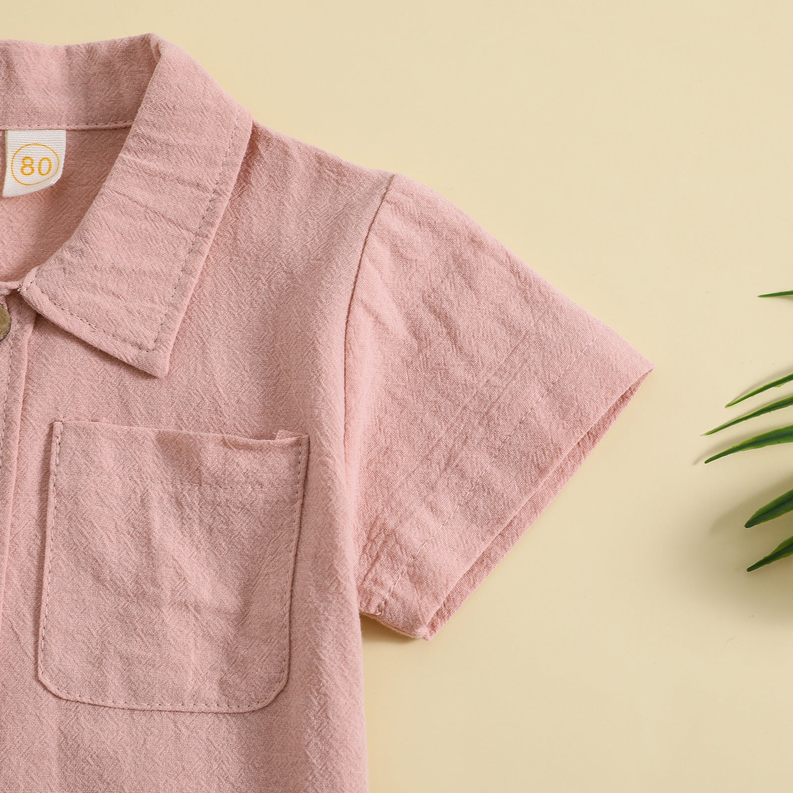Summer Cotton And Linen Casual Style Short Sleeve Lapel Polo Shirt Two-piece Suit