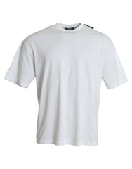 Off White Cotton Jersey Round Neck T-Shirt