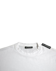 Off White Cotton Jersey Round Neck T-Shirt