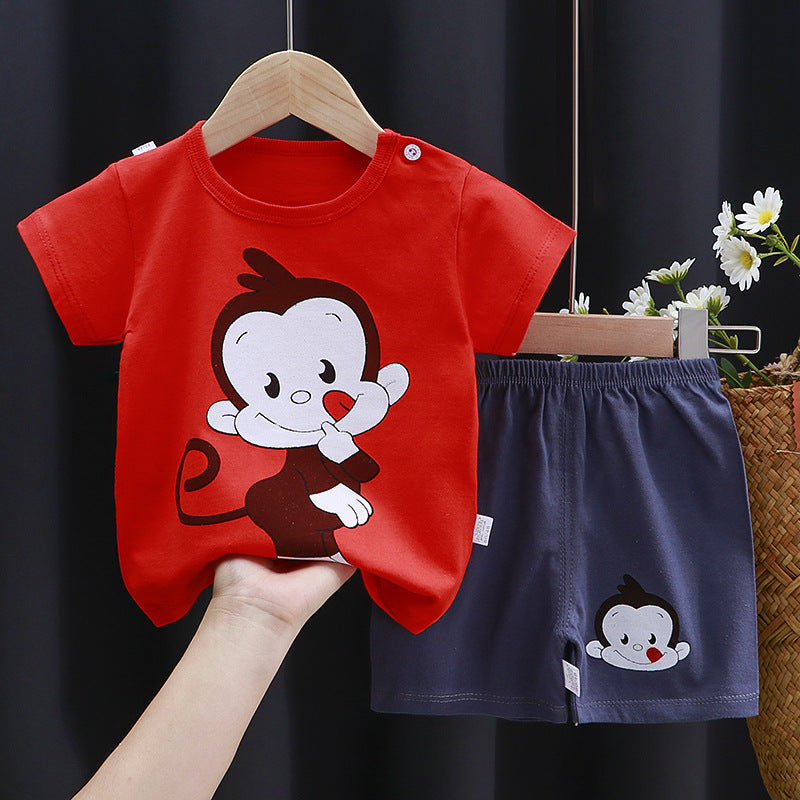 Children's Short-sleeved Suit Pure Cotton