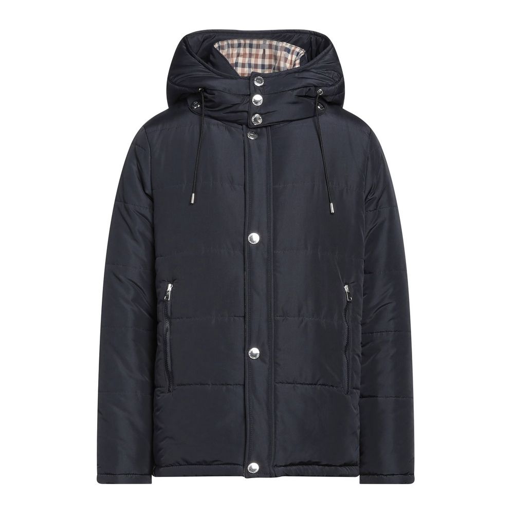 Blue Polyamide Men Jacket