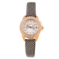 Gray Leather Dress Watch