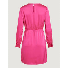 Pink Polyester Short Dress
