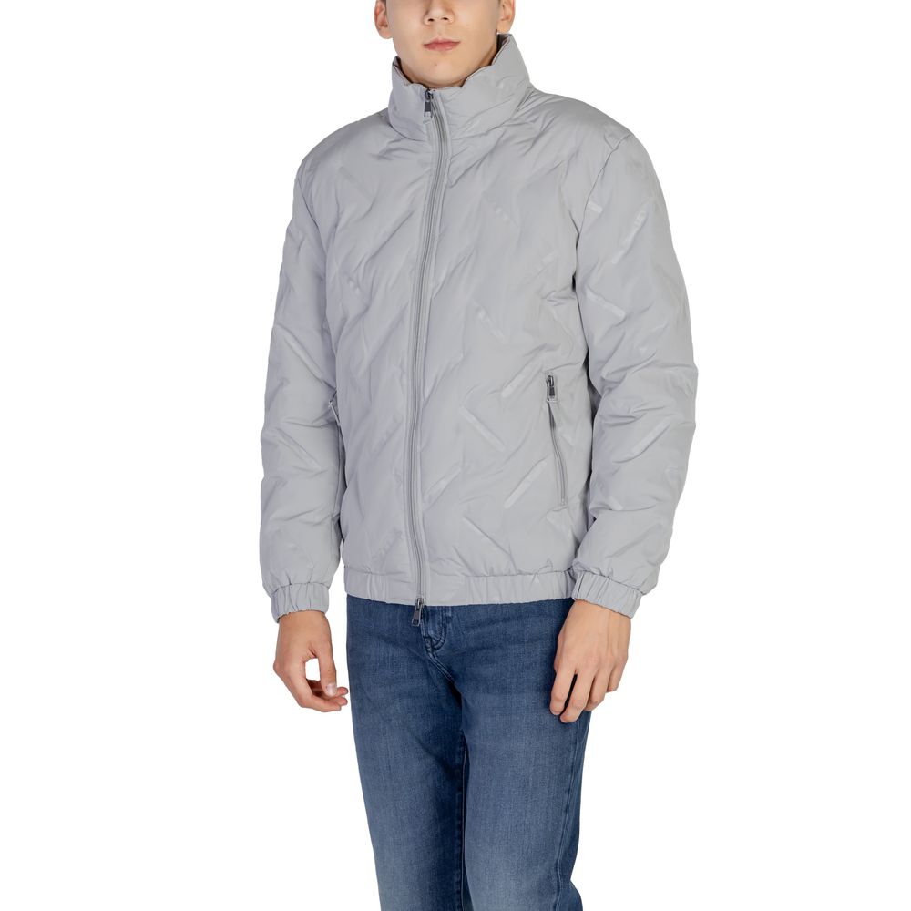 Gray Polyester Jackets &amp; Coat