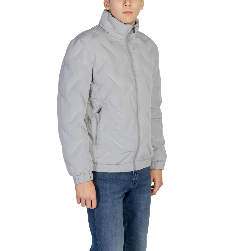 Gray Polyester Jackets &amp; Coat